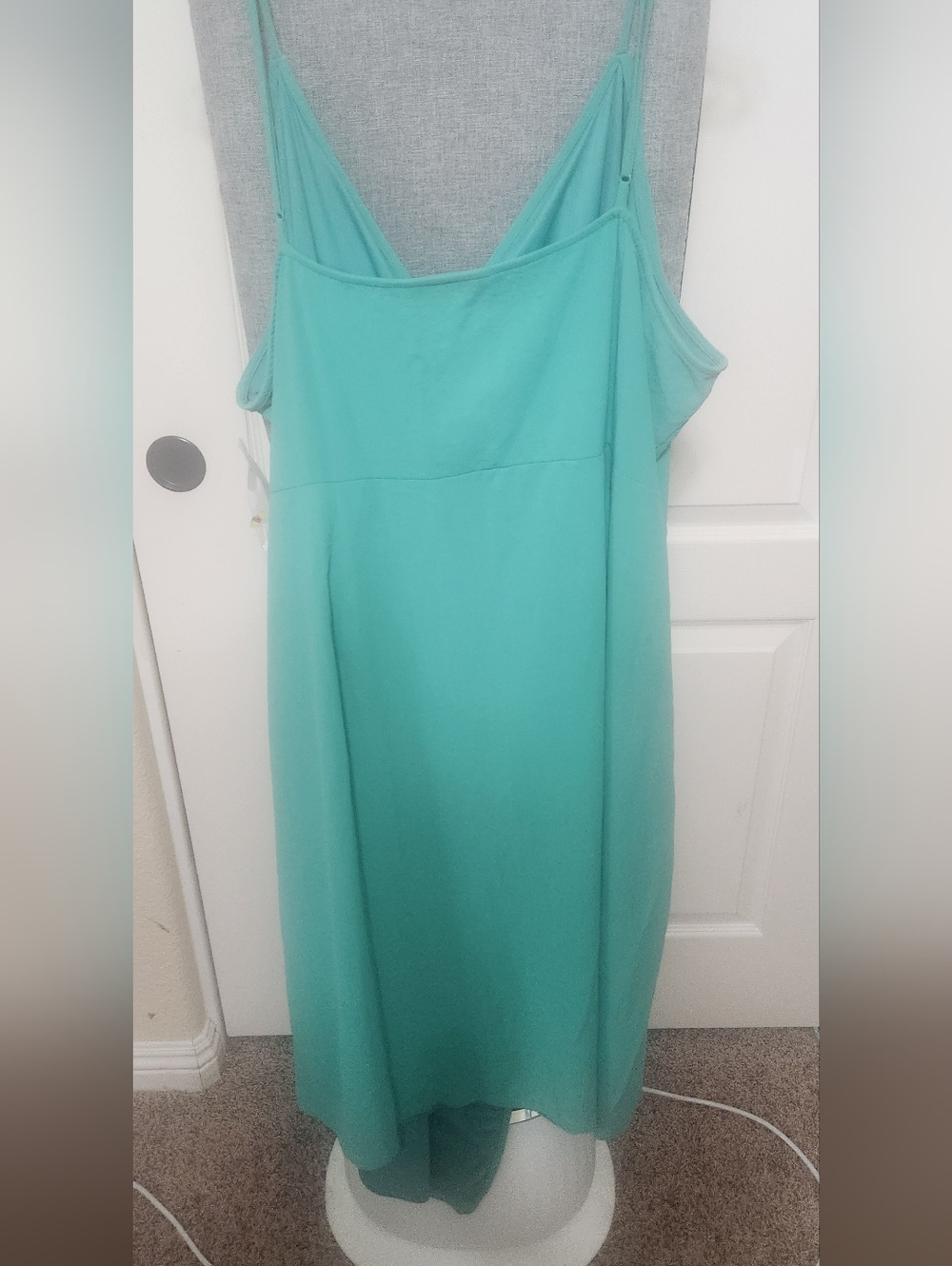 NWT Sea Green Nine West Wrap Dress With Spaghetti Straps Size 2x - Picture 5 of 6